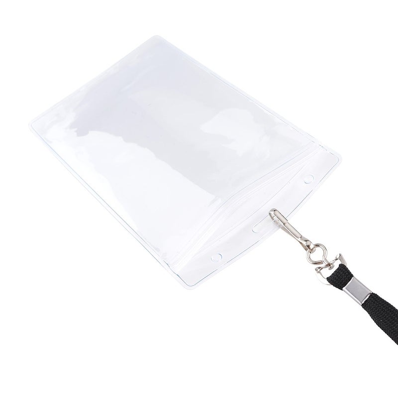 LGEGE 48 pcs Badge Holder with Lanyard, Extra Large 6x4" Transparent Badge Holders for Passport ID Card, Cash, Plane Ticket, Receipts, Credit Card - Image 5